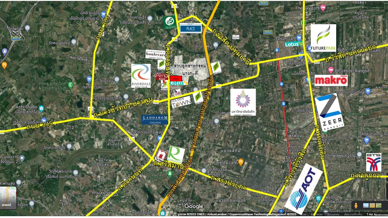 GoogleMap_ถ.ติวานนท์(นิคมบางกะดี) 1-2-31.7 ไร่